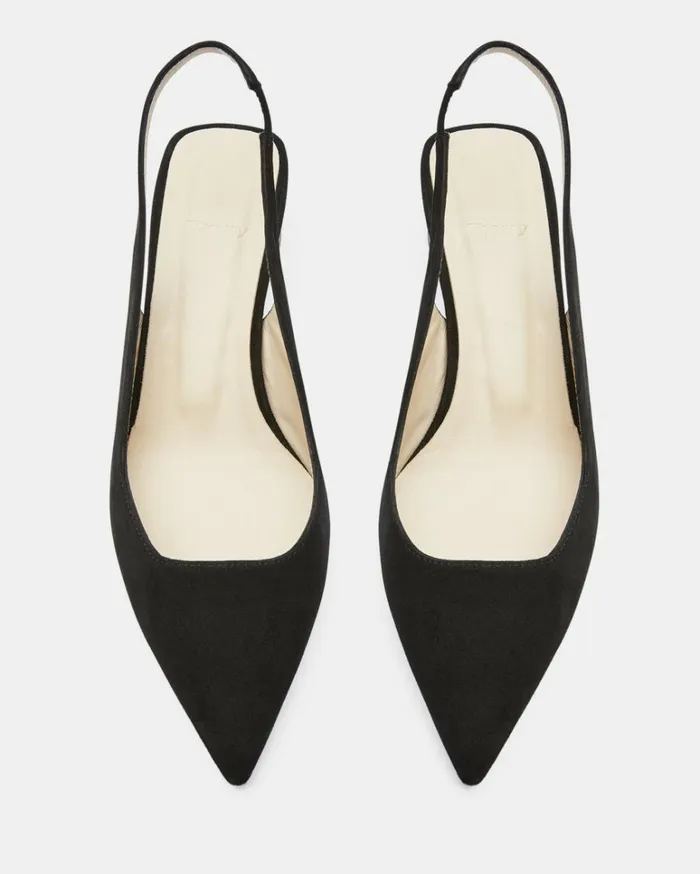 Shoes Women Theory Block Heel Slingback In Suede Black Shoes Women Theory Block Heel Slingback In Suede Black