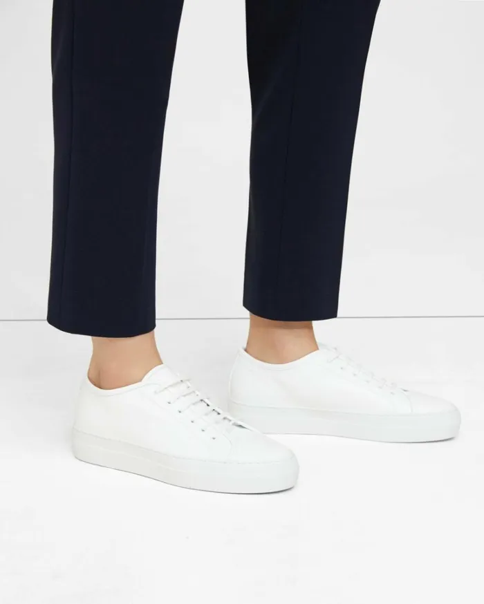 Shoes Women Theory Common Projects Womens Tournament LowTop Super Platform Sneakers White