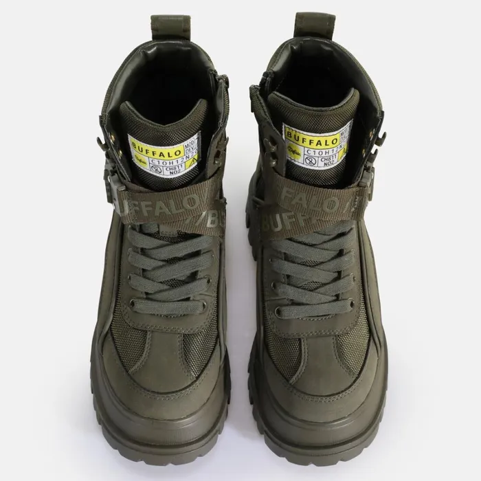 Shop Aspha Com1 Laceup MID Khaki BUFFALO Boots and AnkleBoots
