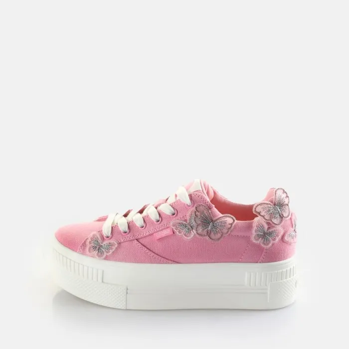 Shop PAIRED BUTTERFLY LACE 8211 ORGANIC COTTON 8211 ROSERED Red BUFFALO Sneakers