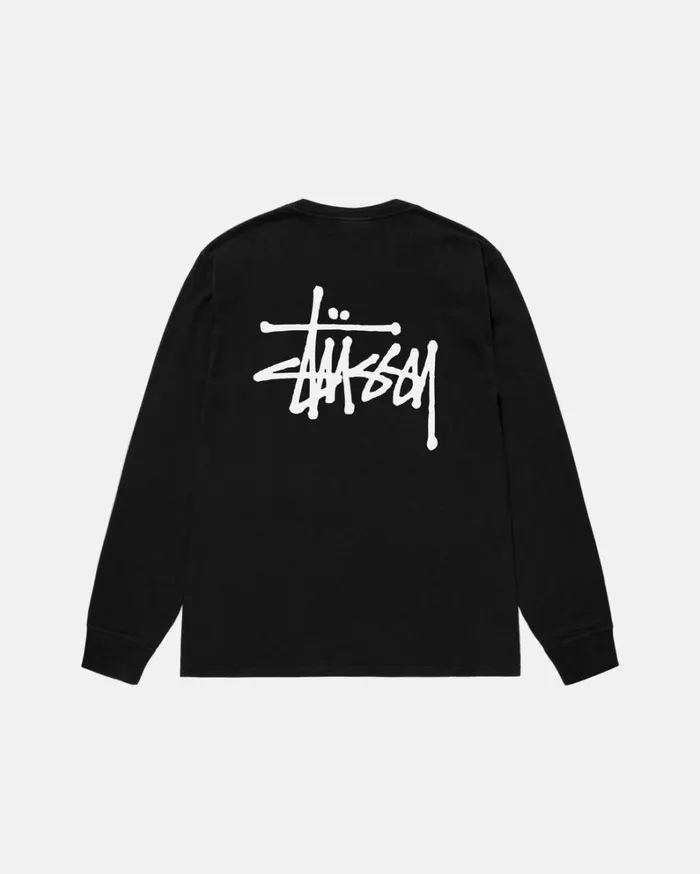 Shop Stussy BASIC STSSY LS TEE PIGMENT DYED Black