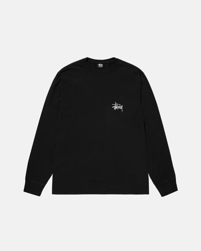 Shop Stussy BASIC STSSY LS TEE PIGMENT DYED Black