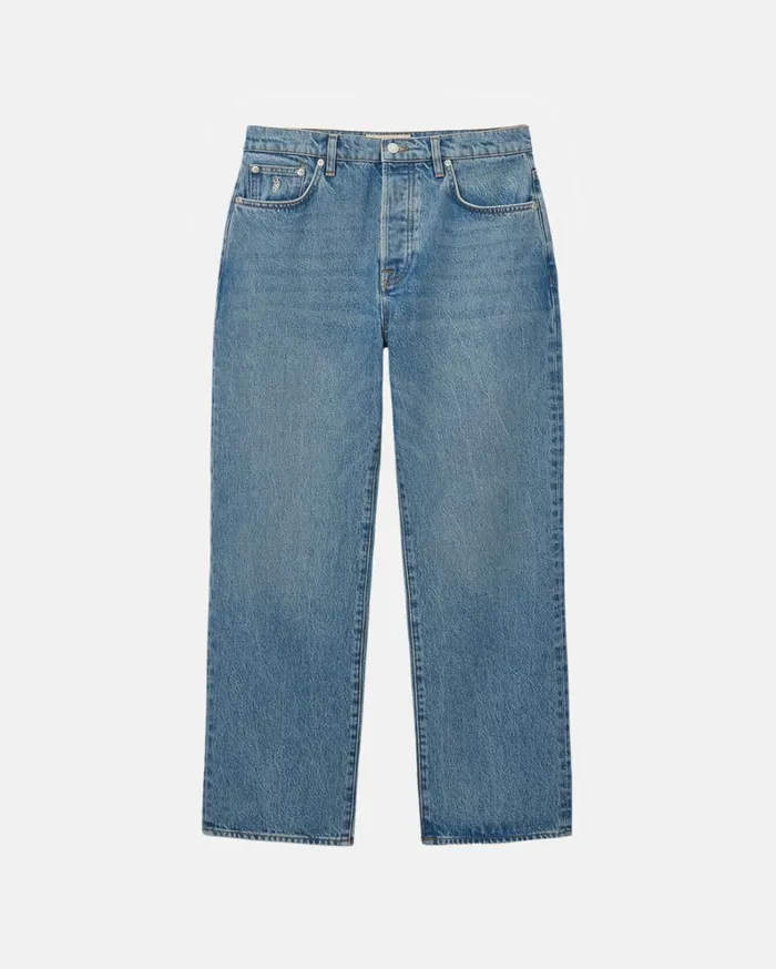 Shop Stussy CLASSIC JEAN DENIM Washed Blue