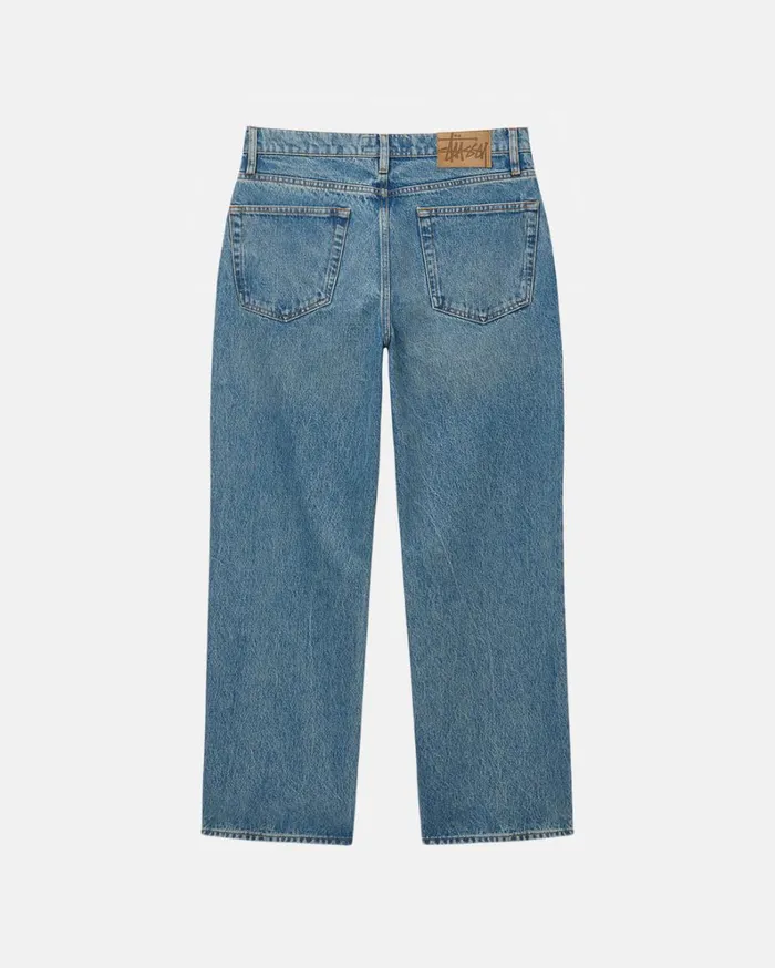 Shop Stussy CLASSIC JEAN DENIM Washed Blue