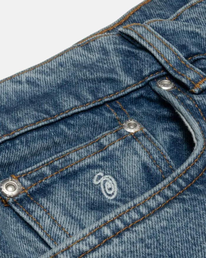 Shop Stussy CLASSIC JEAN DENIM Washed Blue