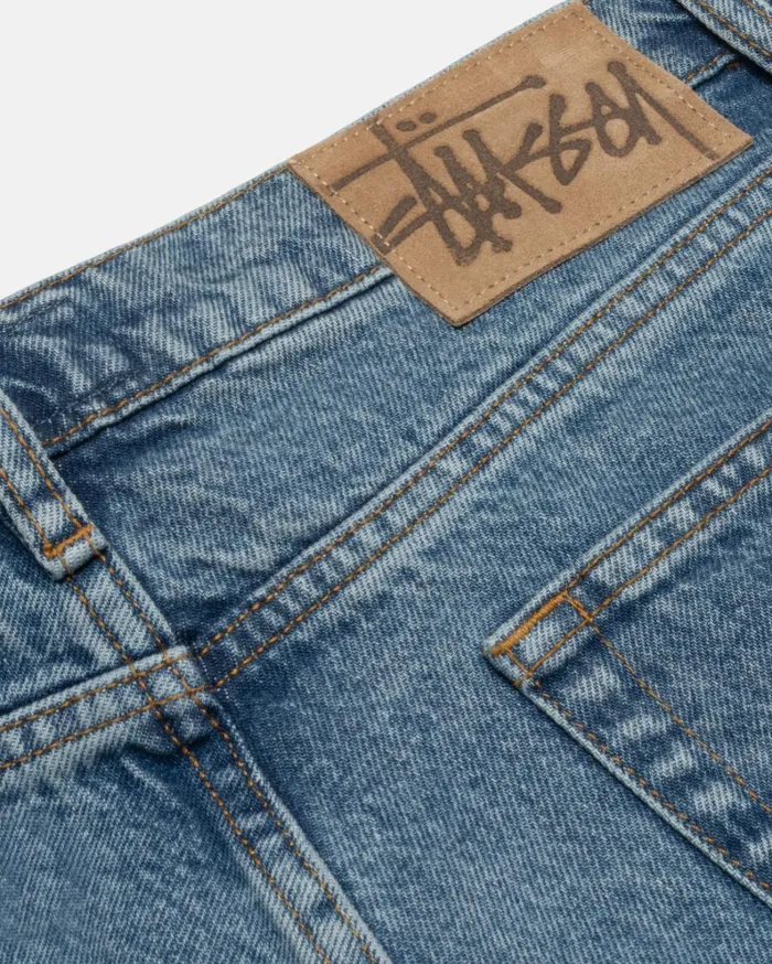 Shop Stussy CLASSIC JEAN DENIM Washed Blue