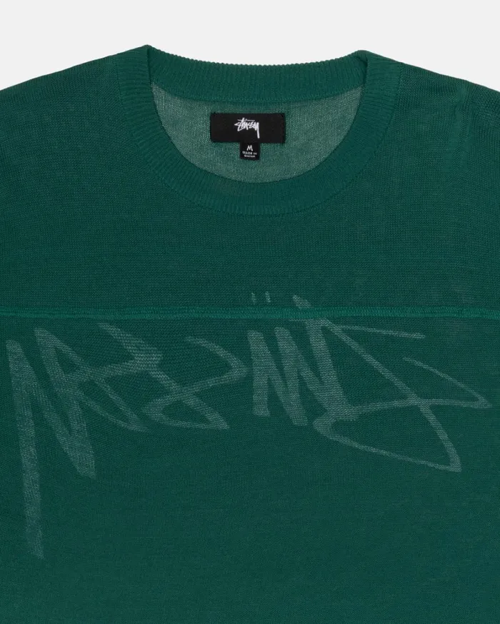 Shop Stussy FOOTBALL SWEATER Green