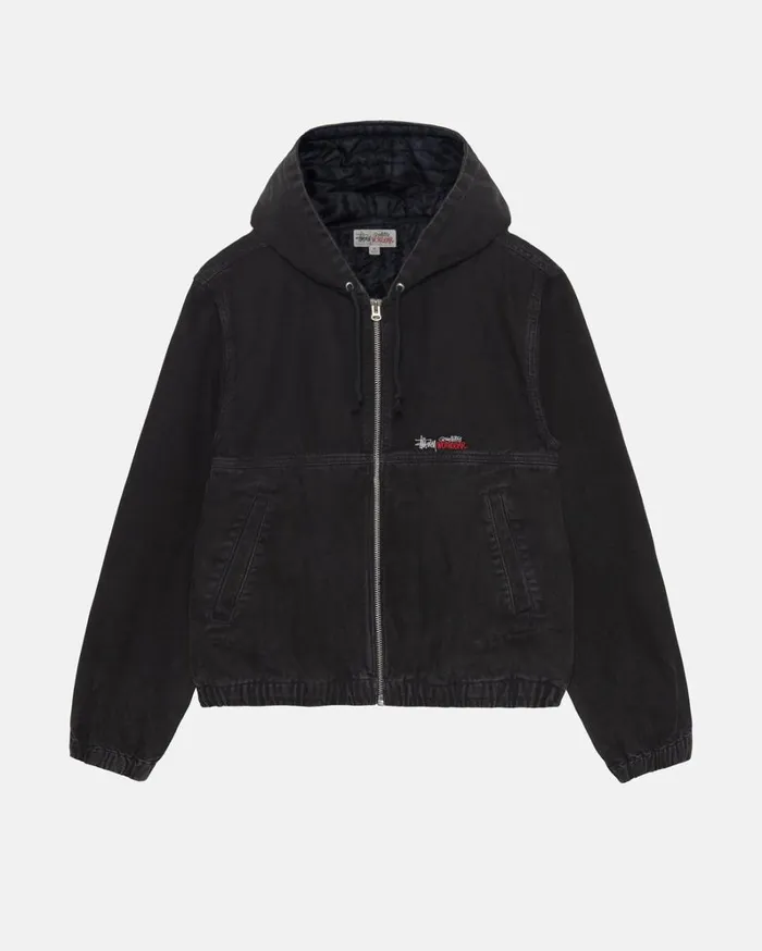 Shop Stussy WORK JACKET INSULATED CANVAS Black