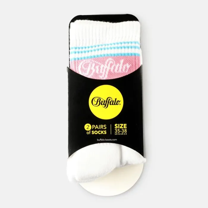 Shop Tennis Stripes 2 Pack Whitemulticolor BUFFALO Socks