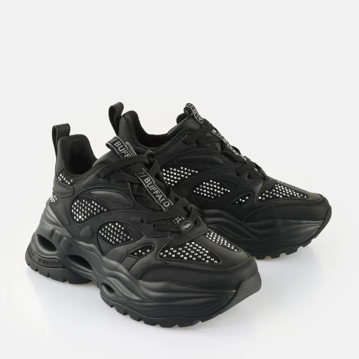 Shop Triplet Glam Blacksilver BUFFALO Sneakers
