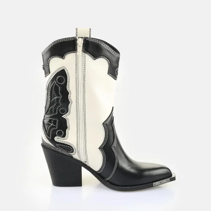 Shop West Boot Mid Whiteblack BUFFALO Boots and AnkleBoots