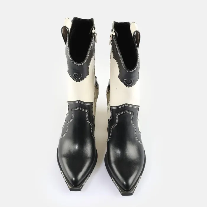 Shop West Boot Mid Whiteblack BUFFALO Boots and AnkleBoots
