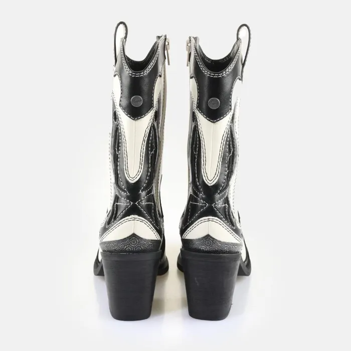 Shop West Boot Mid Whiteblack BUFFALO Boots and AnkleBoots