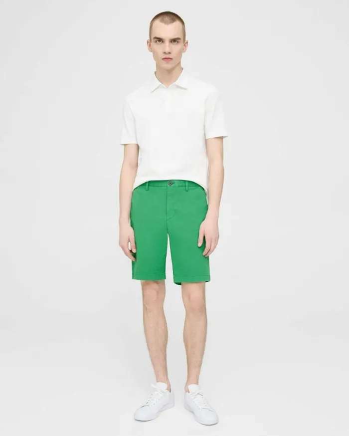 Shorts Men Theory Zaine 9 Short In Organic Cotton Jade Green