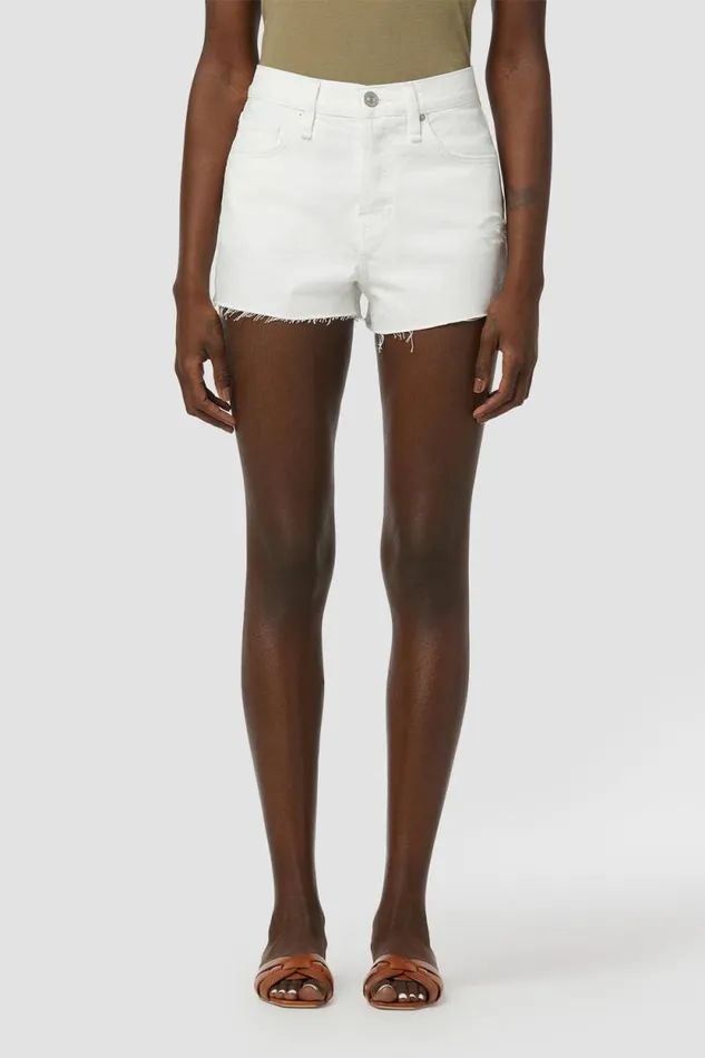 Shorts Women Hudson Jeans Lori HighRise Short Destructed White