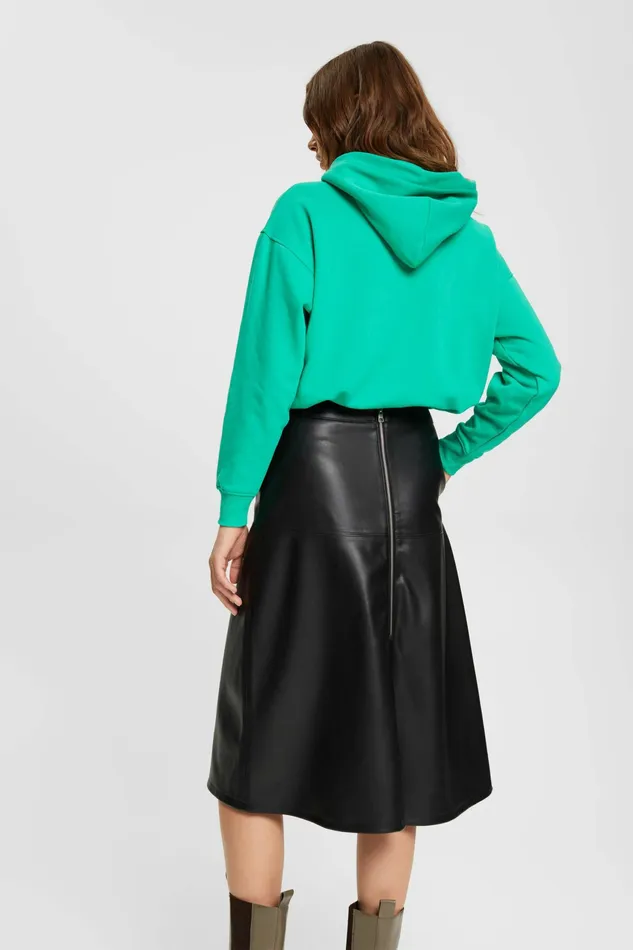 Skirts Shorts Women Esprit Curvy Faux Leather Midi Skirt Black