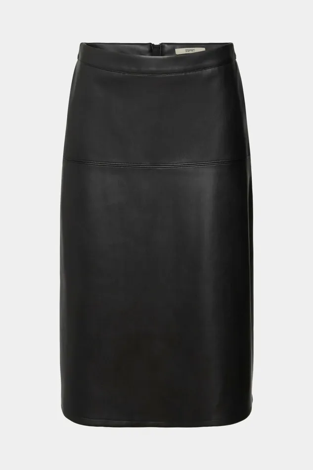 Skirts Shorts Women Esprit Curvy Faux Leather Midi Skirt Black