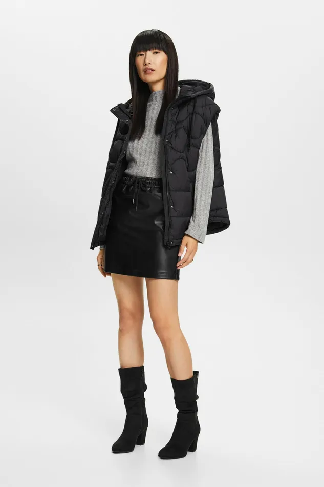 Skirts Shorts Women Esprit Faux Leather Mini Skirt Black