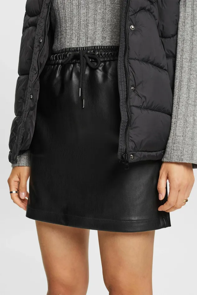 Skirts Shorts Women Esprit Faux Leather Mini Skirt Black