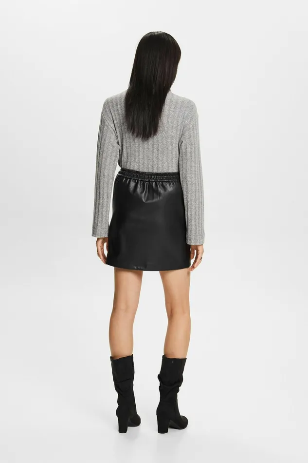 Skirts Shorts Women Esprit Faux Leather Mini Skirt Black