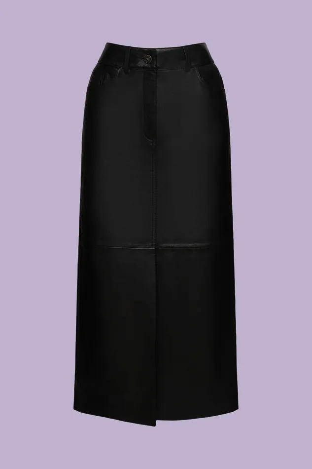 Skirts Shorts Women Esprit Leather Midi Pencil Skirt Black