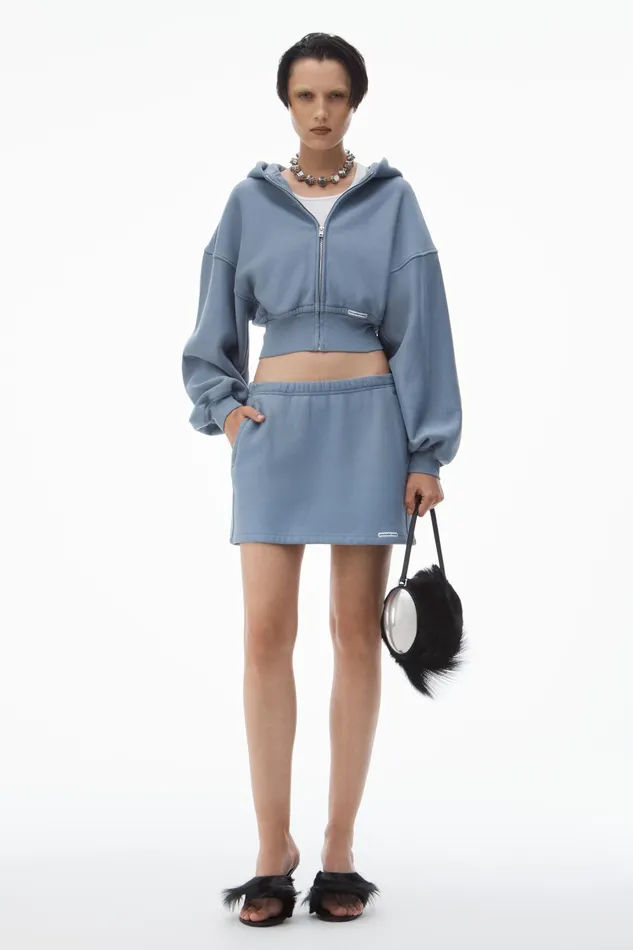 Skirts Women Alexander Wang Acid Wash Miniskirt In Classic Cotton Terry