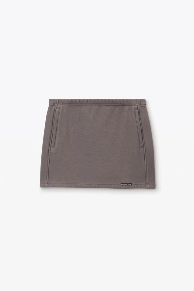 Skirts Women Alexander Wang Acid Wash Miniskirt In Classic Cotton Terry