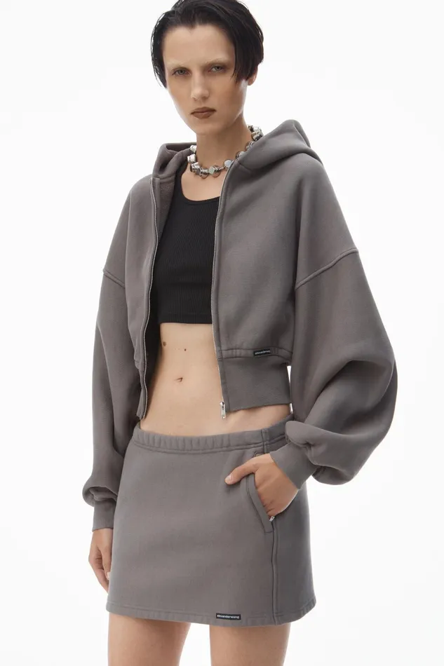 Skirts Women Alexander Wang Acid Wash Miniskirt In Classic Cotton Terry