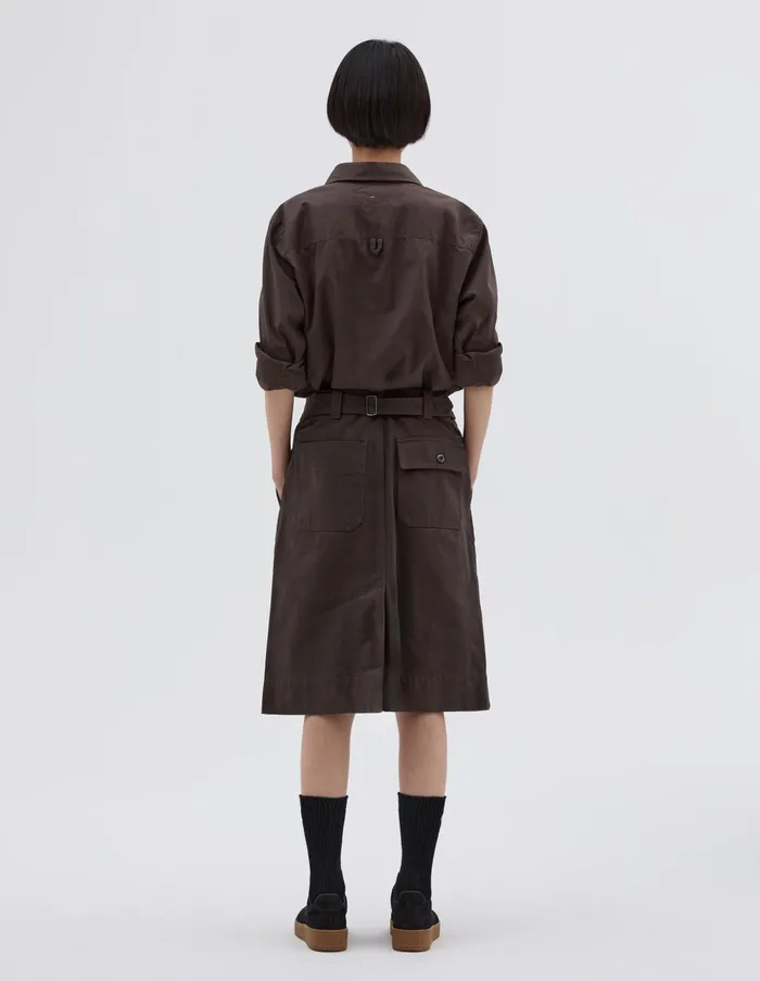 Skirts Women Margaret Howell Mhl Cinch Back Skirt Dark Brown
