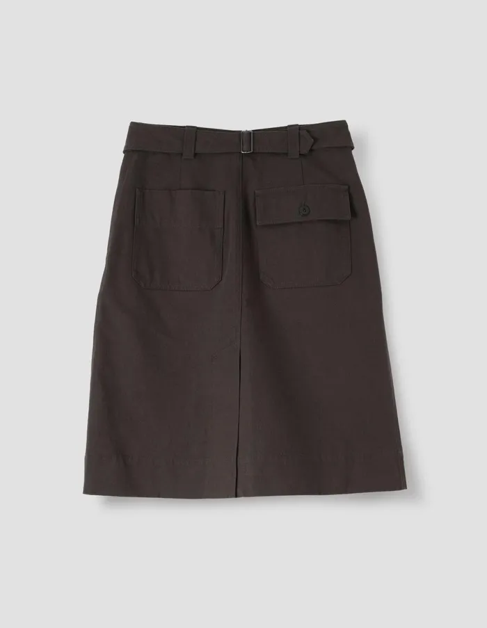 Skirts Women Margaret Howell Mhl Cinch Back Skirt Dark Brown