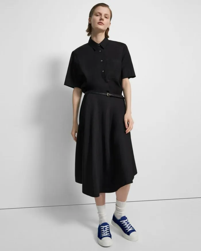 Skirts Women Theory Asymmetrical WoolViscose Skirt Black