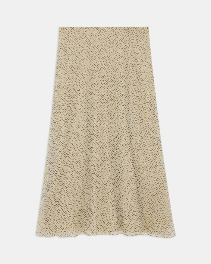 Skirts Women Theory Flared Midi Skirt In Polka Dot Silk Oatmeal Multi Skirts Women Theory Flared Midi Skirt In Polka Dot Silk Oatmeal Multi
