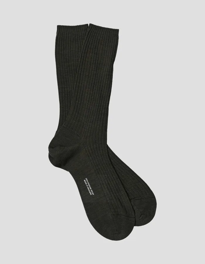 Socks Men Margaret Howell Full Rib Sock Dark Olive