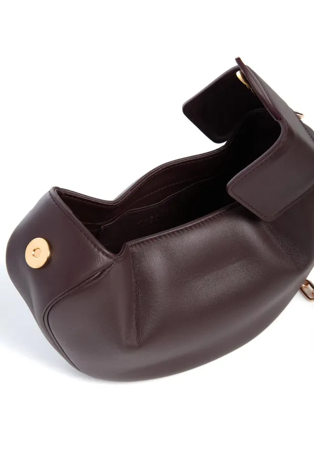 Soft Demi Women Gabriela Hearst Soft Demi Clutch With Chain In Bordeaux Nappa Leather