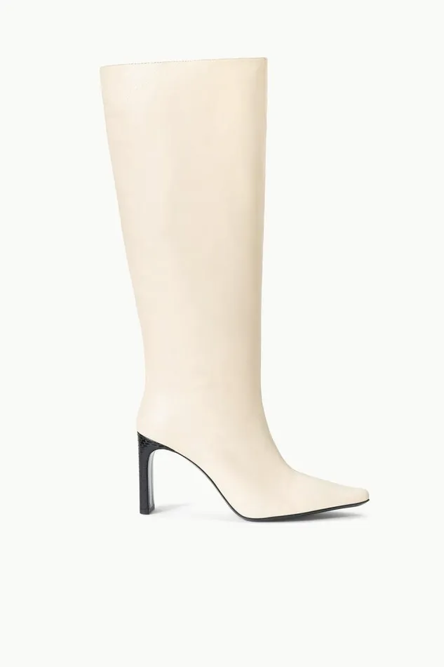 STAUD Boots STAUD WALLY HIGH HEEL BOOT CREAM BLACK 8211 Women