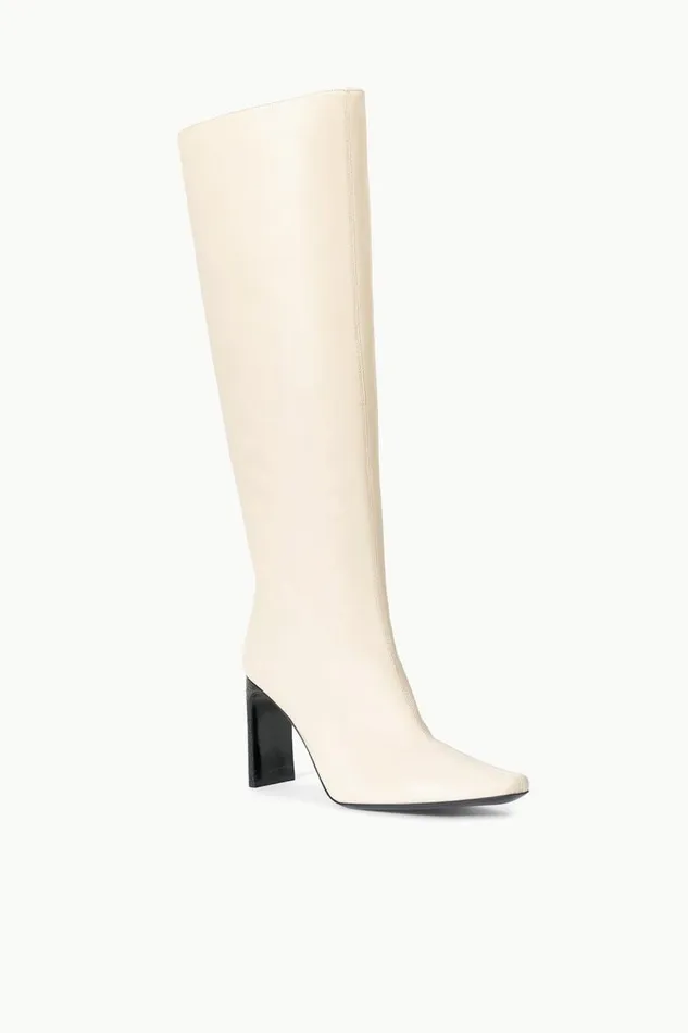 STAUD Boots STAUD WALLY HIGH HEEL BOOT CREAM BLACK 8211 Women