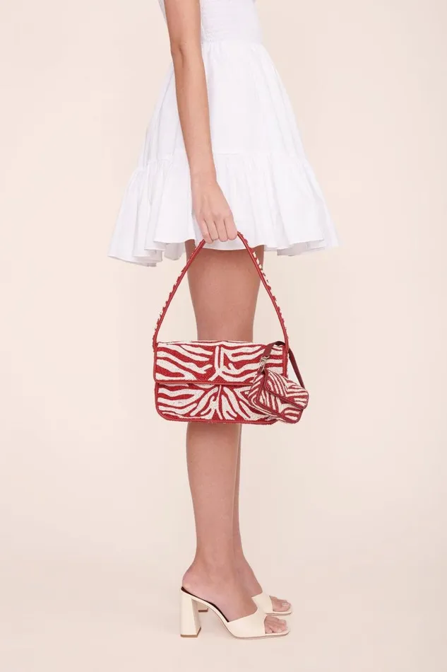 STAUD Bridal TOMMY BEADED BAG SCARLET WHITE 8211 Women STAUD Bridal TOMMY BEADED BAG SCARLET WHITE 8211 Women