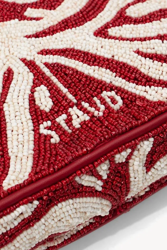 STAUD Bridal TOMMY BEADED BAG SCARLET WHITE 8211 Women STAUD Bridal TOMMY BEADED BAG SCARLET WHITE 8211 Women