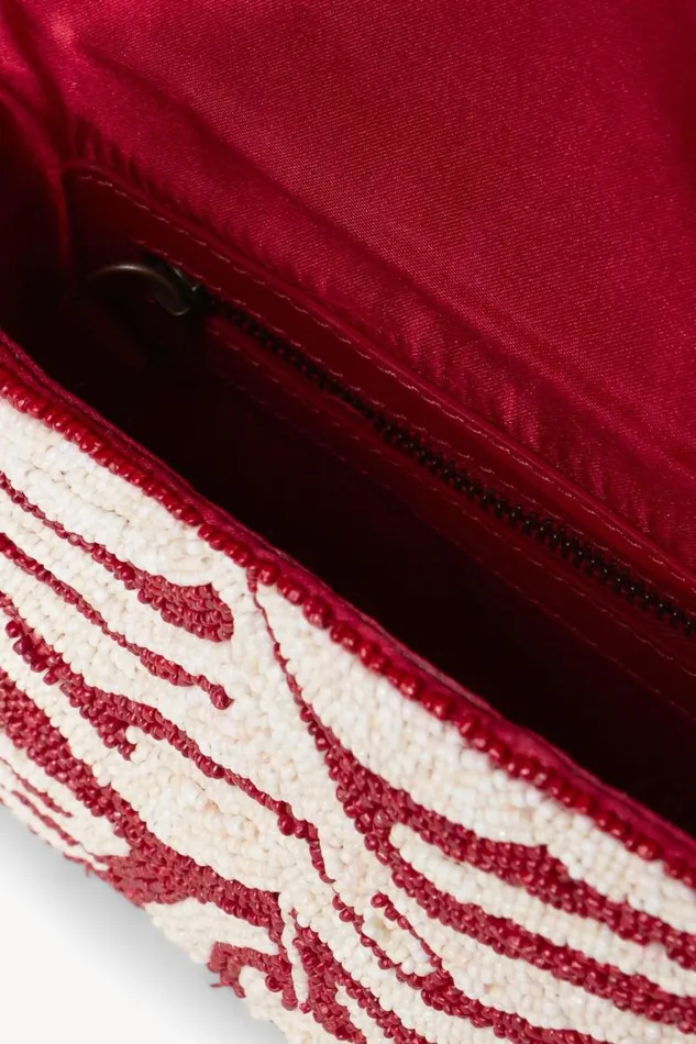 STAUD Bridal TOMMY BEADED BAG SCARLET WHITE 8211 Women STAUD Bridal TOMMY BEADED BAG SCARLET WHITE 8211 Women