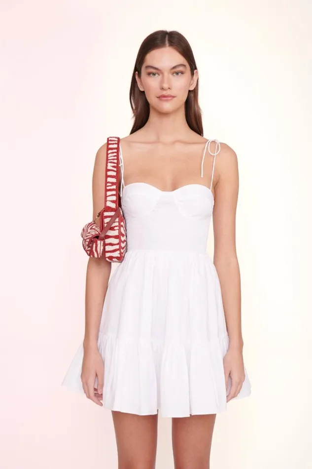 STAUD Bridal TOMMY BEADED BAG SCARLET WHITE 8211 Women STAUD Bridal TOMMY BEADED BAG SCARLET WHITE 8211 Women