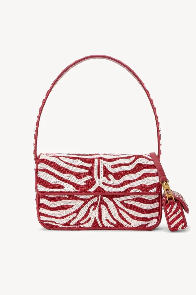STAUD Bridal TOMMY BEADED BAG SCARLET WHITE 8211 Women STAUD Bridal TOMMY BEADED BAG SCARLET WHITE 8211 Women
