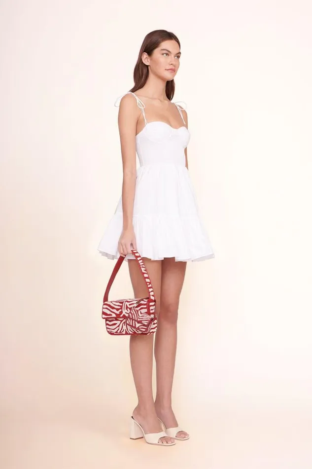 STAUD Bridal TOMMY BEADED BAG SCARLET WHITE 8211 Women STAUD Bridal TOMMY BEADED BAG SCARLET WHITE 8211 Women