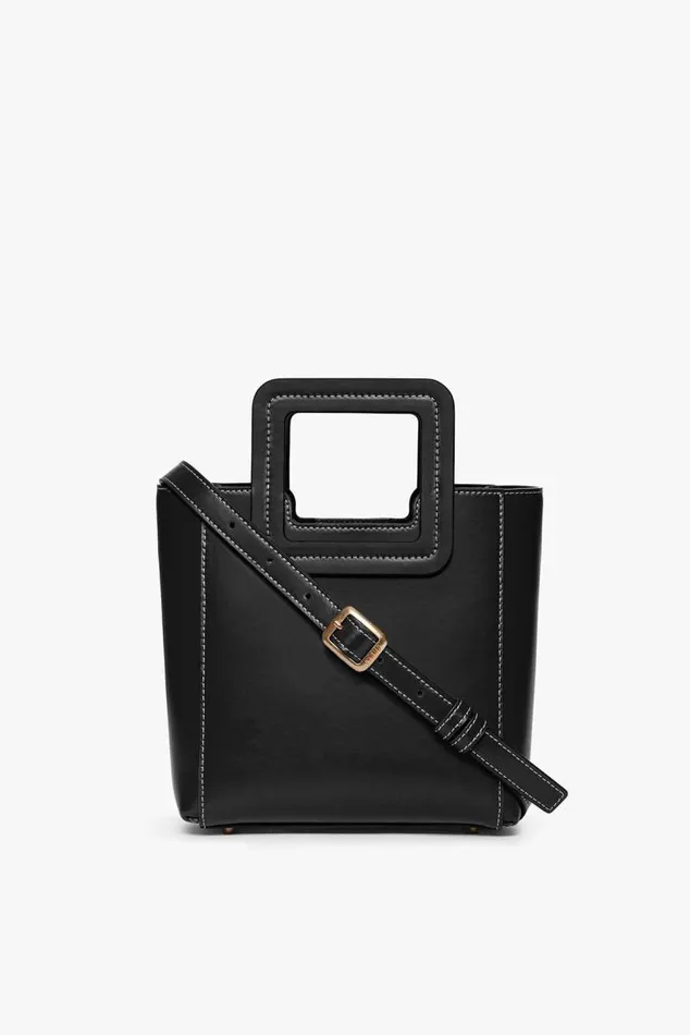 STAUD Crossbody STAUD MINI SHIRLEY LEATHER BAG BLACK 8211 Women