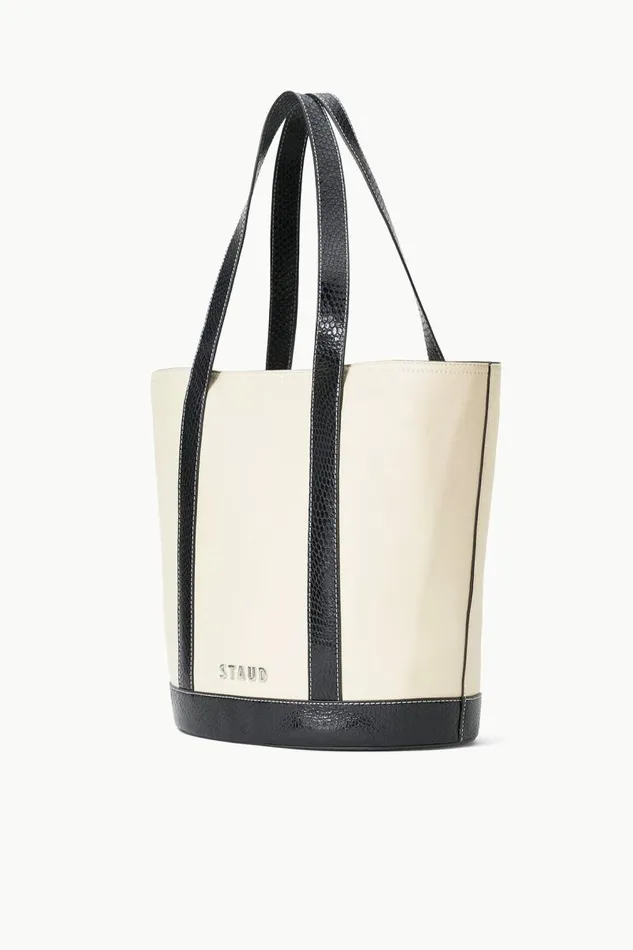 STAUD Custom Handbags STAUD CUSTOM MONOGRAM ALLORA TOTE CREAM BLACK 8211 Women STAUD Custom Handbags STAUD CUSTOM MONOGRAM ALLORA TOTE CREAM BLACK 8211 Women