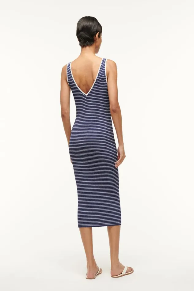 STAUD Dresses STAUD DANA DRESS NAVY MICRO STRIPE 8211 Women STAUD Dresses STAUD DANA DRESS NAVY MICRO STRIPE 8211 Women