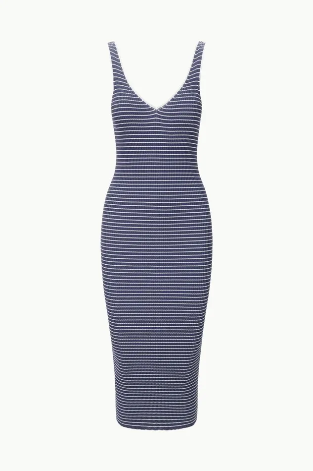 STAUD Dresses STAUD DANA DRESS NAVY MICRO STRIPE 8211 Women STAUD Dresses STAUD DANA DRESS NAVY MICRO STRIPE 8211 Women
