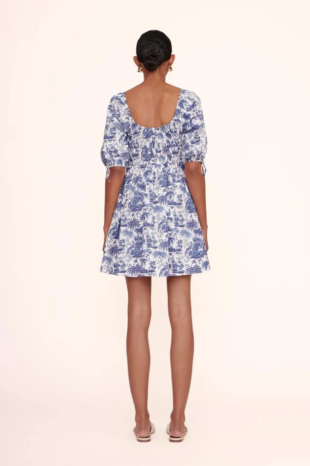 STAUD Dresses STAUD MINI FAYE DRESS BLUE TOILE 8211 Women STAUD Dresses STAUD MINI FAYE DRESS BLUE TOILE 8211 Women