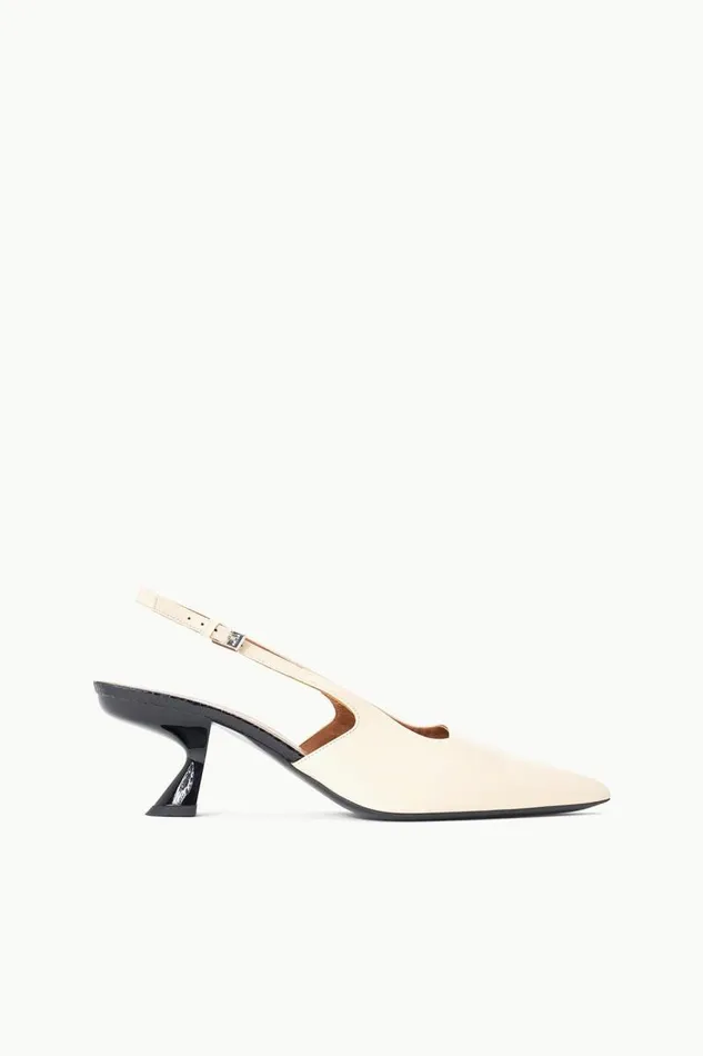 STAUD Heels STAUD NEVE SLINGBACK KITTEN HEEL CREAM BLACK 8211 Women