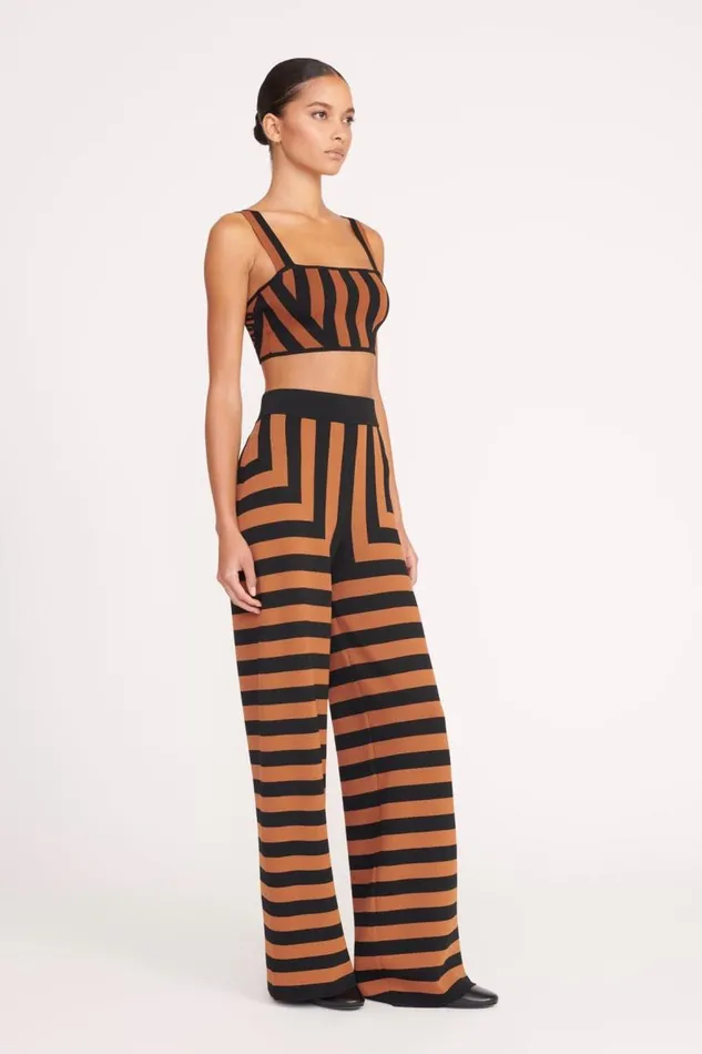 STAUD Tops STAUD ZOLA TOP BLACK TAN SEASHORE STRIPE 8211 Women STAUD Tops STAUD ZOLA TOP BLACK TAN SEASHORE STRIPE 8211 Women