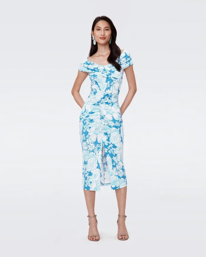 Stephen Dress June Bloom Blue Women DVF Dresses